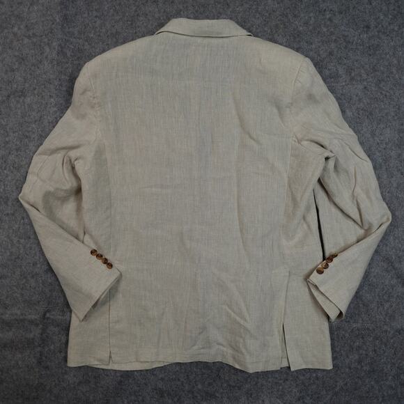 Club Room Luxury Mens Blazer Extra Large Linen 2 Button Sport Coat Jacket Beige - Picture 6 of 10